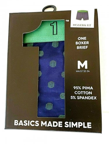 1 Box Mens Basics Made Simple 1 Knit Boxers 95% Pima Cotton size M