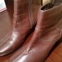 clarks artisan brown leather ankle boots zipper side womens shoes size 10 M