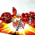 bakugan 2 piece bundle lot red pyrus b1 Classic gorem  430G, laserman 330G