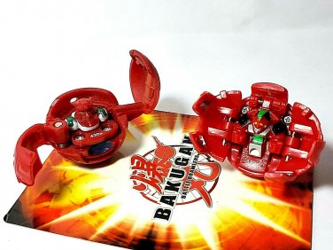 bakugan 2 piece bundle lot red pyrus b1 Classic gorem  430G, laserman 330G