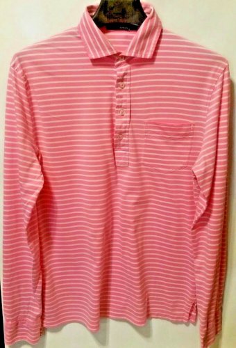 Polo Ralph Lauren Men Pink White Stripe Long sleeve Shirt