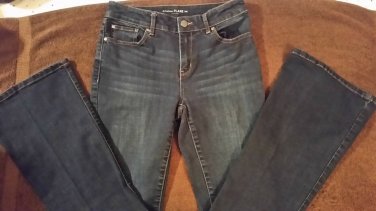 Chico's Platinum Charm MS Stretch Boot Womens Dark Jeans Size 1.5 short