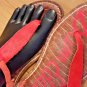 Sam Edelman Gigi Red Ankle Strap Leather Casual Flat Thong Sandals Size 7.5M