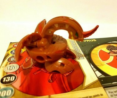 Bakugan Dragonoid Brown/Gold Pyrus Reverse Attribute B2 Bakuswap 400G plus Cards