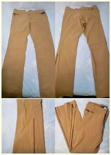 Guess Jeans Authentic Stretch Tan / Beige Zipped Ankle Stretch Pants SZ 30
