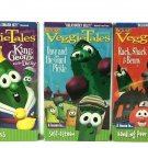Veggie Tales Dave and The Giant Pickle King George and Ducky 3pc Lot VHS Tapes