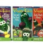 Veggie Tales Dave and The Giant Pickle King George and Ducky 3pc Lot VHS Tapes