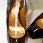 GUESS Women's Black Leather stiletto pumps Peep Toe High Heels Size 8.5 B