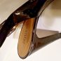 GUESS Women's Black Leather stiletto pumps Peep Toe High Heels Size 8.5 B