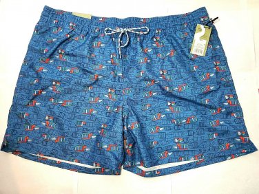Goodfellow Swim Trunks Board Shorts boats Blue n red Stretch liner sz XXL