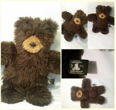 Vermont Teddy Bear 16" Brown Vintage Plush Stuffed Animal
