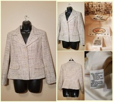 Talbots Career Blazer Colorful Tan Jacket size 8