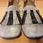 SESTO MEUCCI gray / Black suede Kilted Tasseled Flats Shoes Women's US 6.5 M