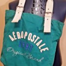 Aeropostale Cotton Canvas Tote Bag Handbag Beach Shop School Travel Blue