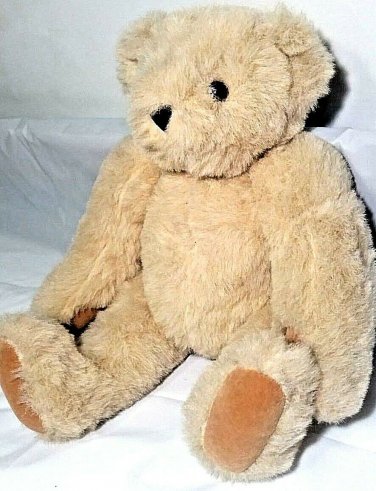 vermont teddy bear jointed 16" hand made tan stuffed plush