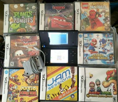 Nintendo DSi Black Authentic With Original Charger + 8 Games Bundle Included!