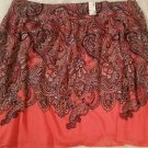 AVENUE STUDIO Pink and Purple Paisley Full Skirt Plus Size