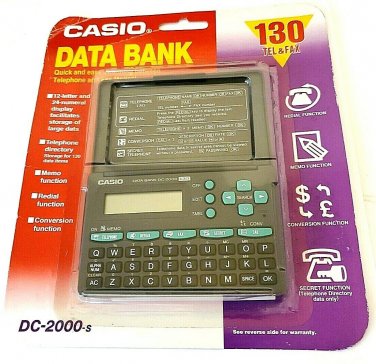 Casio Data Bank DC-2000-s 130 Tel & Fax Hand Held Digital Organizer vintage new