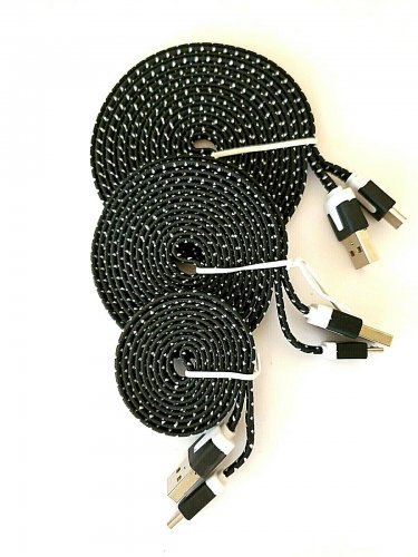 Data Sync Charging Cable 3 piece lot 3 sizes USB, Type-C, iPhone more colors!
