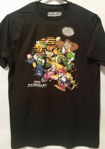 Super Mario Kart Nintendo Athletic Fit T Shirt Black Switch NEW men size M