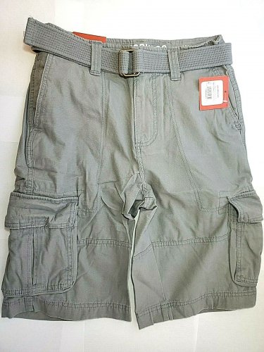 Mossimo Gray Cargo Men Shorts W/ Belt. size 29 Inseam 11.5 NWT
