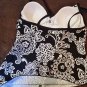 Jamaica Bay Woman Black / White Spaghetti Strap Top Flower Design size 14