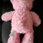 Build A Bear Workshop Pink Fluffy Plush Bear Stuffed Animal 18" Blue Eyes Soft