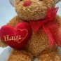 Dan Dee brown sweetheart teddy bear hugs plush 12" stuffed animal bow and heart