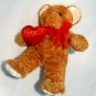 Dan Dee brown sweetheart teddy bear hugs plush 12" stuffed animal bow and heart
