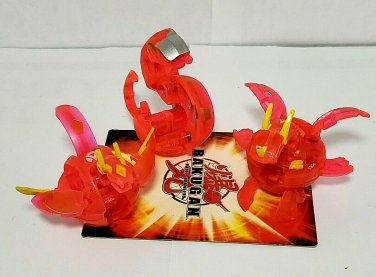 Bakugan pyrus Translucent neo 590g & pyro 630g dragonoid & abis omega 730g