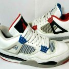 Nike Air Jordan Retro 4 IV What The Fire Red Cement Grey Blue CI1184-146 Size 8