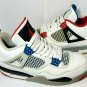 Nike Air Jordan Retro 4 IV What The Fire Red Cement Grey Blue CI1184-146 Size 8