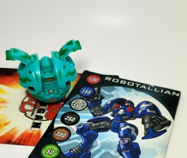 bakugan robotallian b1 classic green ventus 400g & metal card 2 piece lot