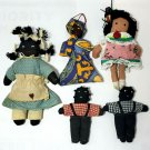 Vintage Black African American Dolls Primitive Folk Art Handmade dolls lot of 5