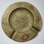 Antique Etched Floral Design Brass Round Ashtray 1930s by Sarna India m. 158