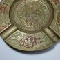Antique Etched Floral Design Brass Round Ashtray 1930s by Sarna India m. 158