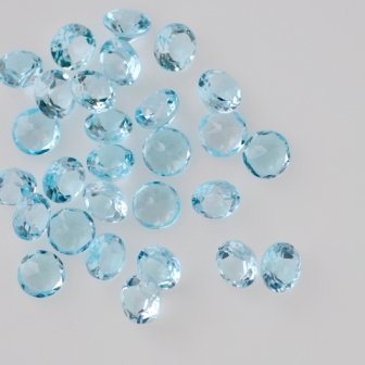 Natural Sky Blue Topaz AAA Quality 2 mm Faceted Round Shape 10 pcs LOt Loose Gemstone