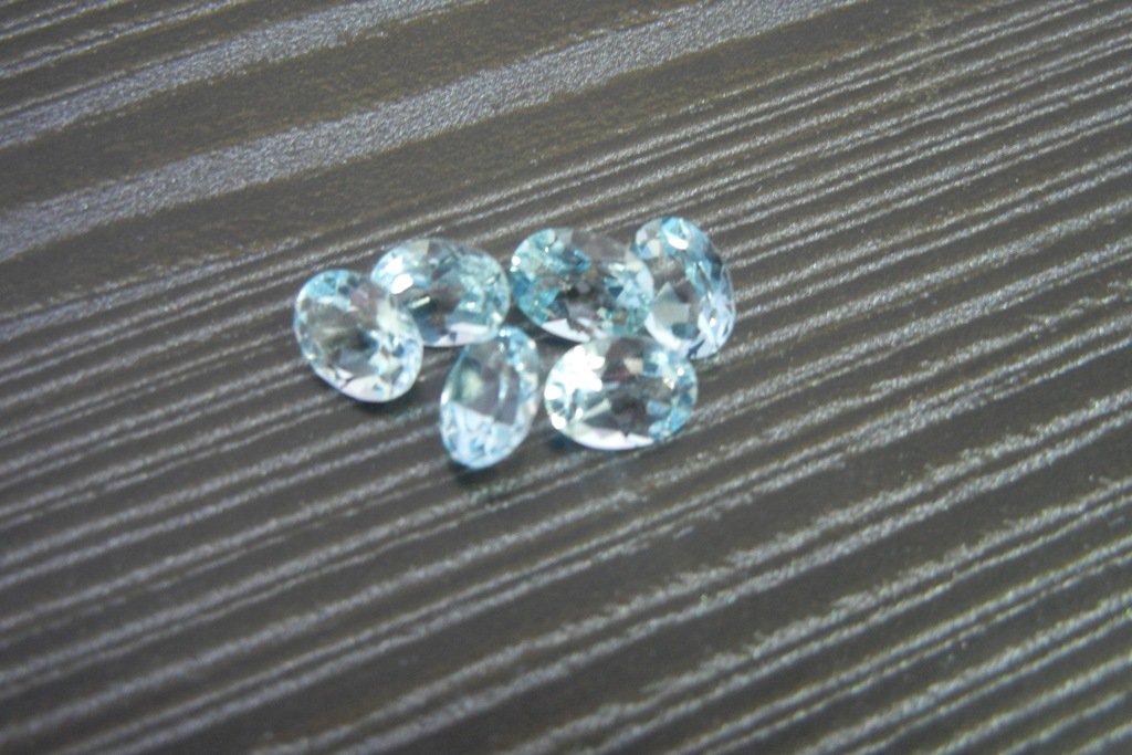 Certified Natural Sky Blue Topaz AAA Quality 5x3 mm Faceted Oval Shape 10 pcs Lot Loose Gemstone