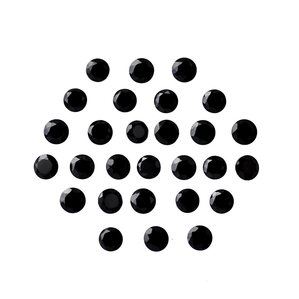 Certified Natural Black Spinal AAA Quality 1 mm Faceted Round Shape 25 pcs Lot Loose Gemstone