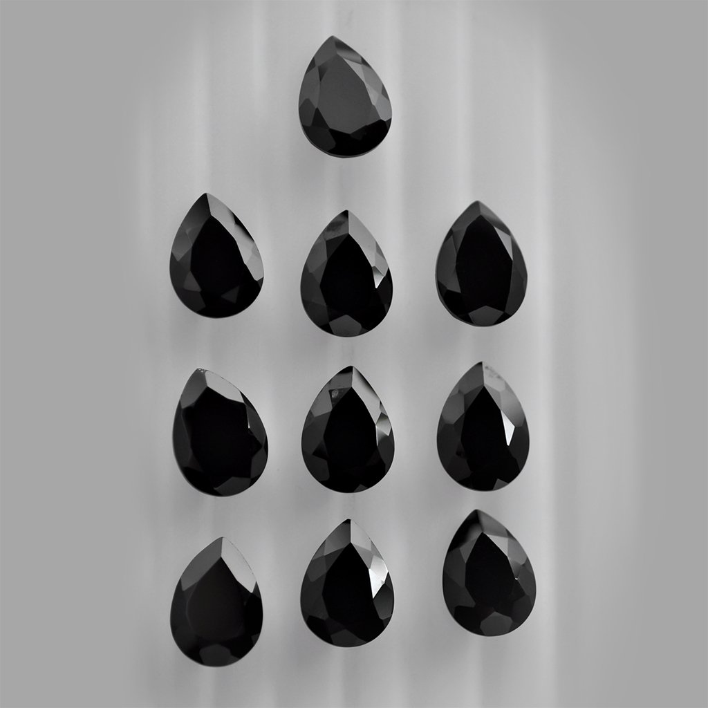 Natural Black Spinal AAA Quality 6x4 mm Faceted Pears Shape 25 pcs Lot Loose Gemston