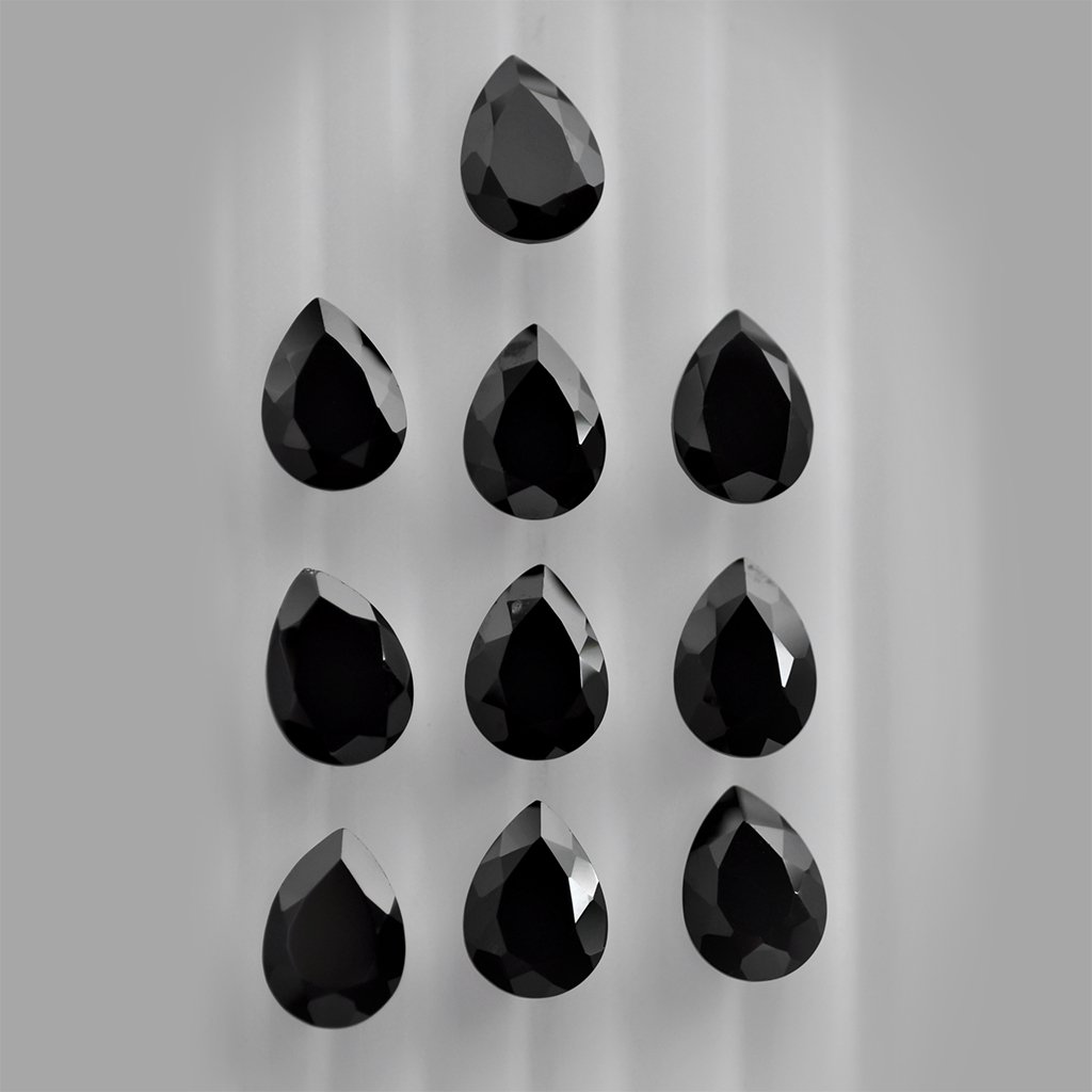 Natural Black Spinal AAA Quality 8x6 mm Faceted Pears Shape 25 Pcs Lot Loose Gemston