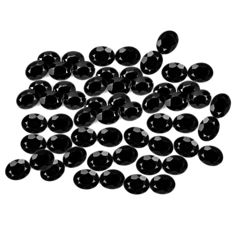 Natural Black Spinal AAA Quality 6x4 mm Faceted Oval Shape 25 pcs Lot Loose Gemston
