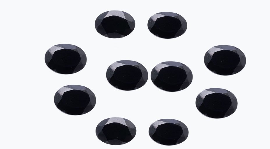 Certified Natural Black Spinal AAA Quality 9x7 mm Faceted Oval Shape 5 pcs Lot Loose Gemston