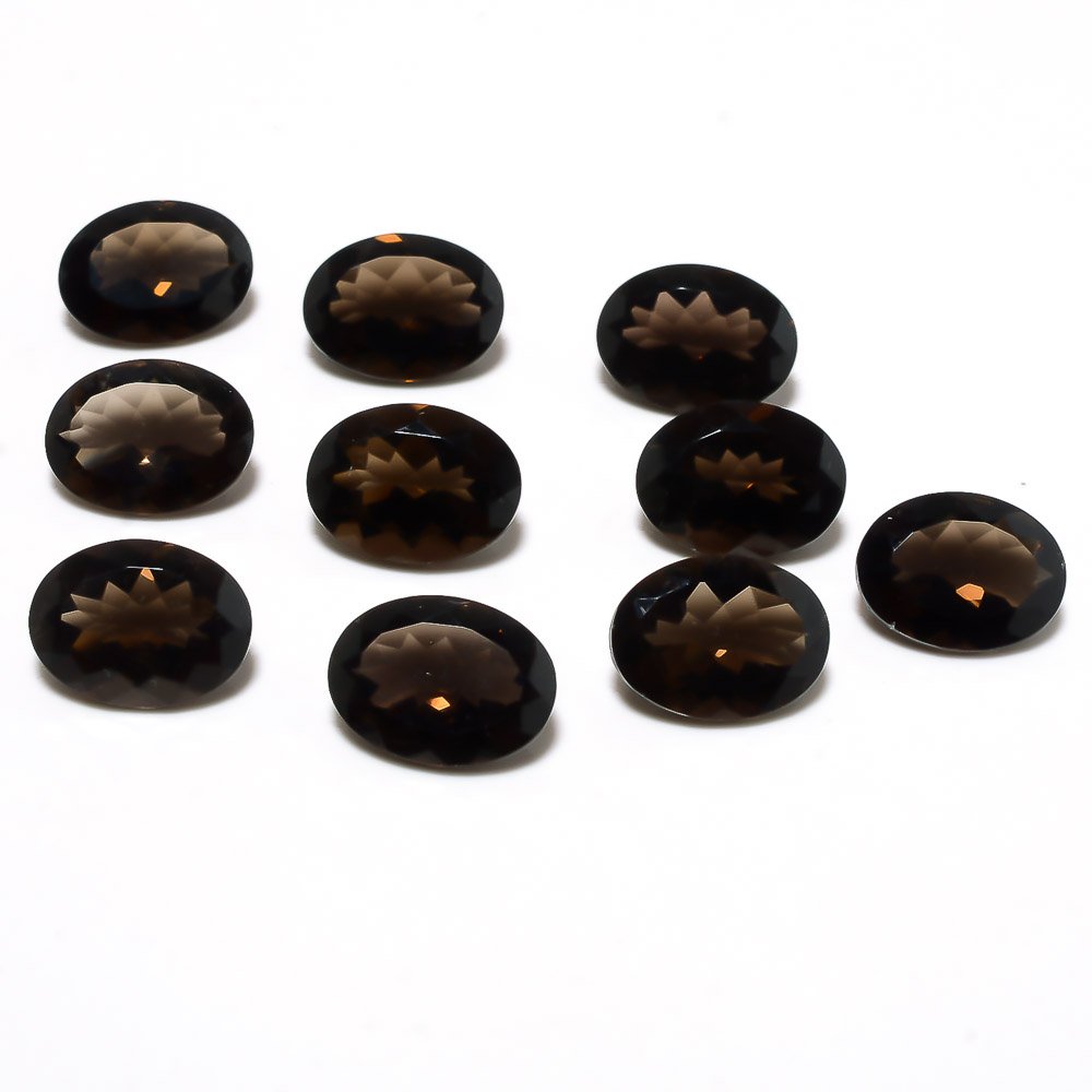 Certified Natural Soky Quartz AAA Quality 6x4 mm Faceted Oval Shape 10 pcs Lot Loose Gemston