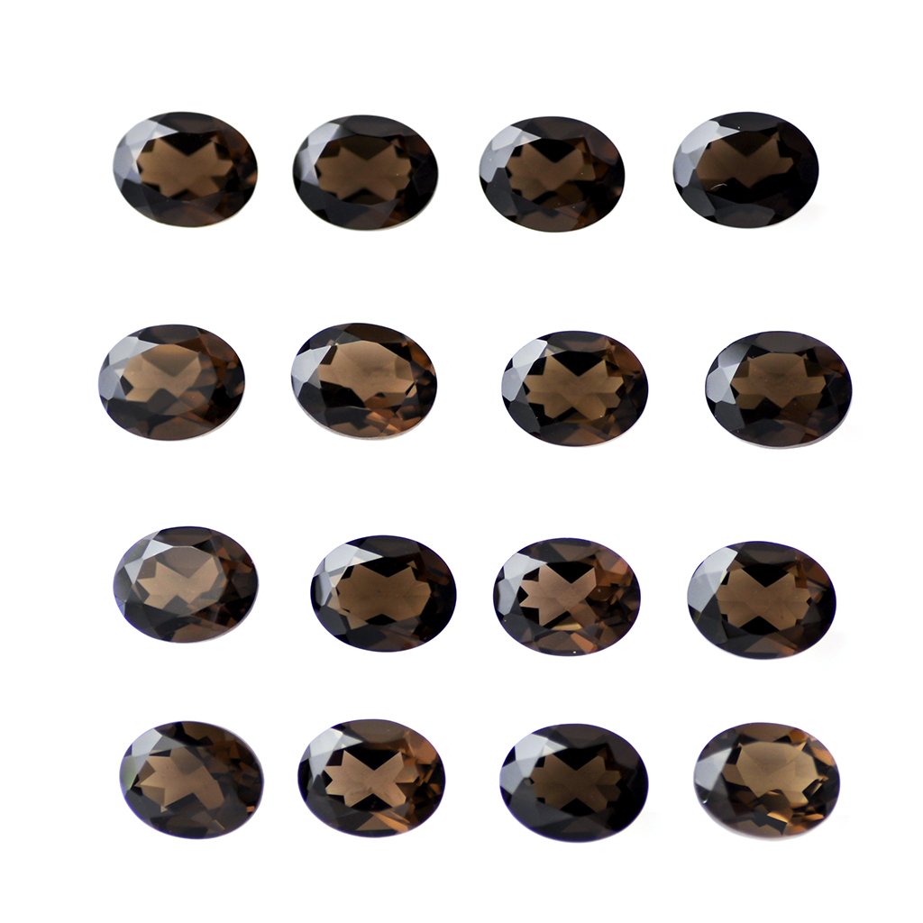 Certified Natural Soky Quartz AAA Quality 7x5 mm Faceted Oval Shape 10 pcs Lot Loose Gemstoe