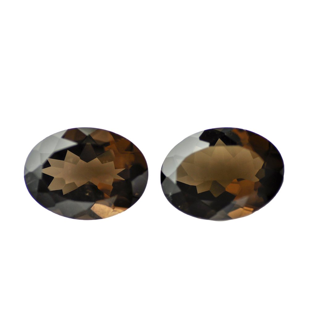 Certified Natural Soky Quartz AAA Quality 8x6 mm Faceted Oval Shape Pair Loose Gemstone
