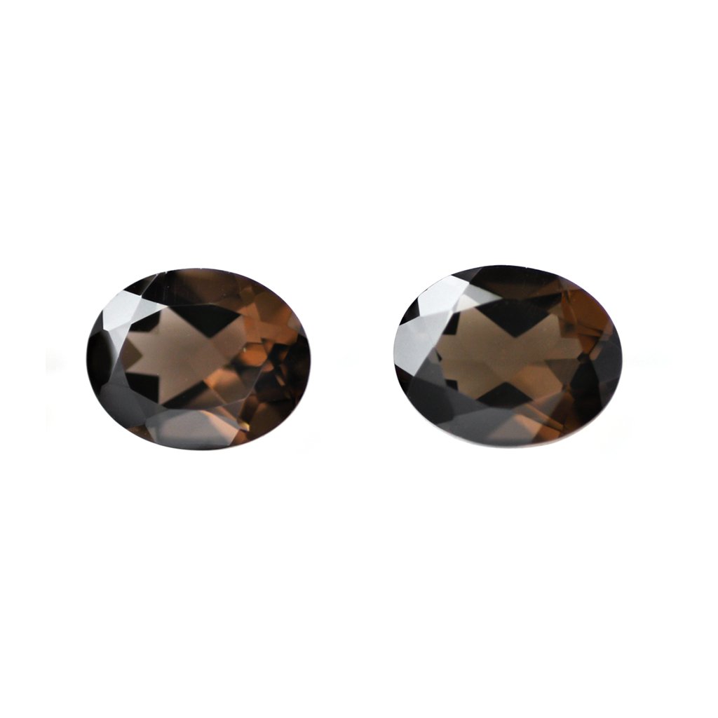 Certified Natural Soky Quartz AAA Quality 10x8 mm Faceted Oval Shape Pair Loose Gemstone