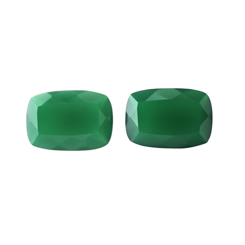 Certified Natural Green Onyx AAA Quality 9x7 mm Faceted Octagon Shape Pair Loose Gemstone