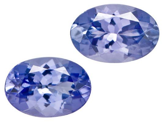 Certified Natural Tanzanite AA Quality 7x5 mm Faceted Oval 2 pcs pair loose gemstone