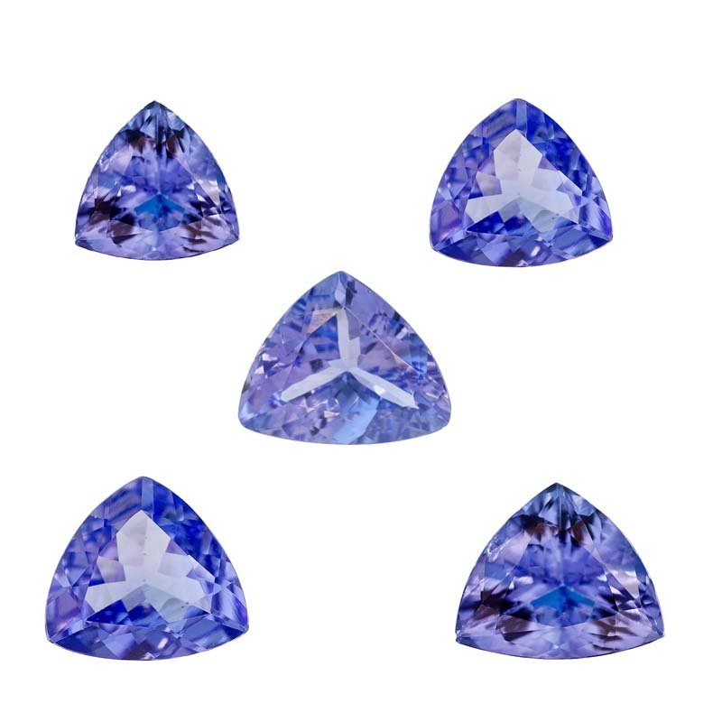 Certified Natural Tanzanite AA Quality 6 mm Faceted Trillion 5 pcs lot loose gemstone